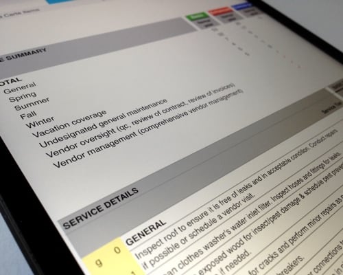 service plans displayed on iPad Mini