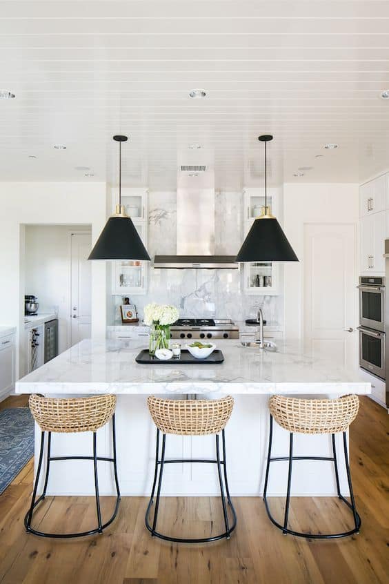 dramatic kitchen pendants light up kitchen island