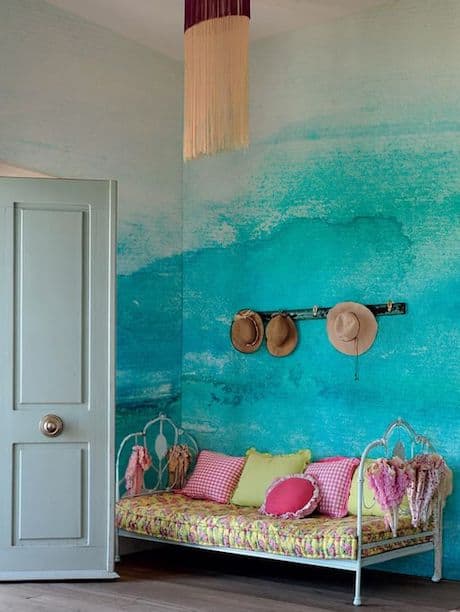 beachy blue tones make for great accent wall