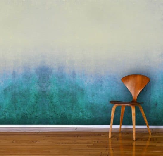 blue ombre accent wall