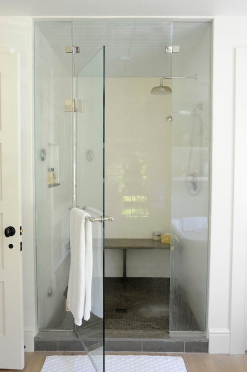 tower bar mounted on shower door
