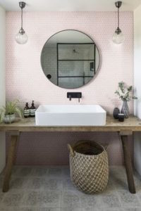 Blush pink bathroom