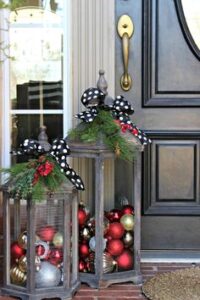 Festive Lanterns in Doorway