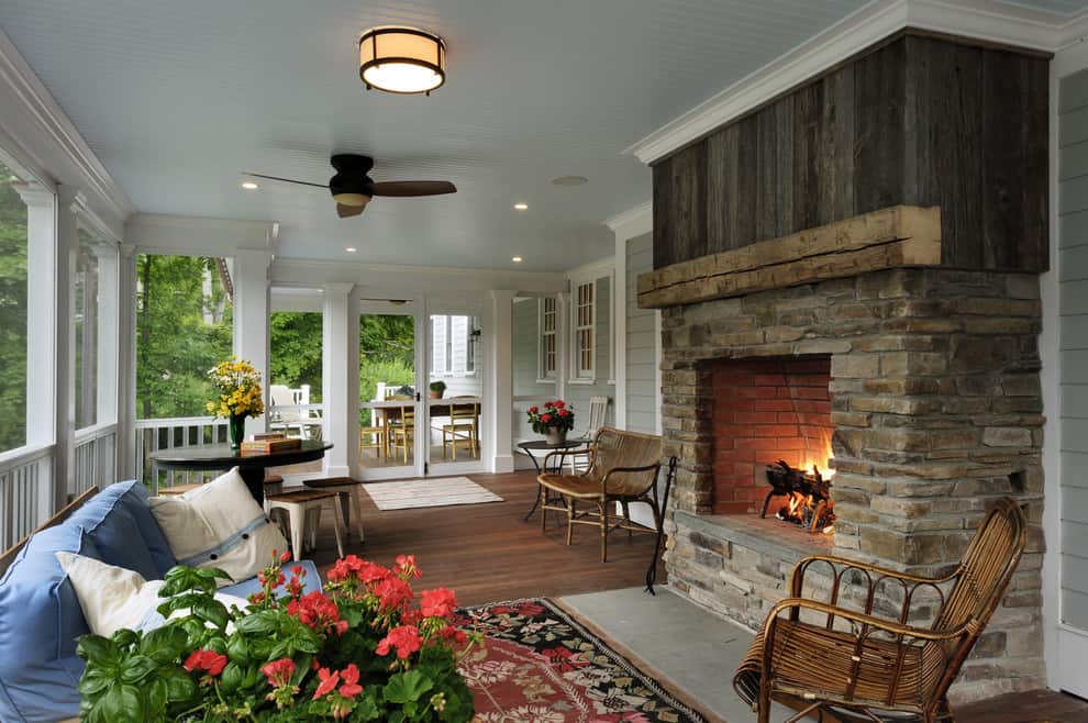 Porch fireplace