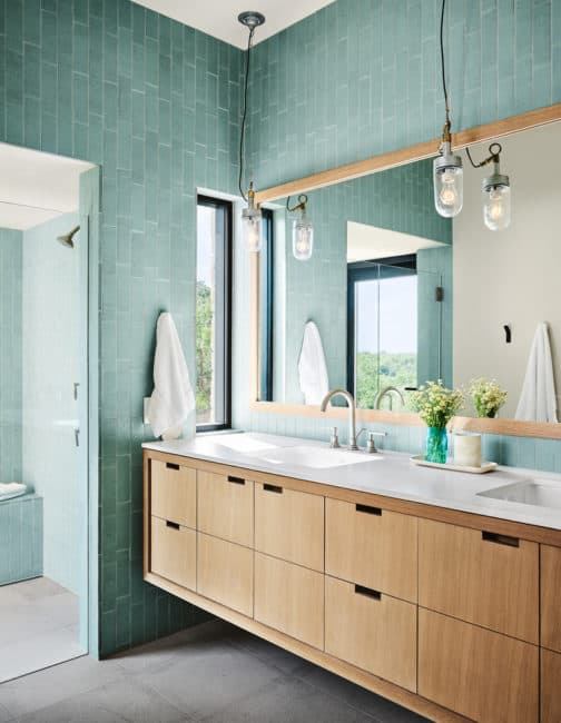 Teal bathroom