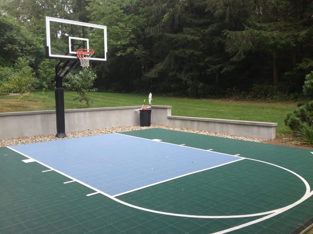Half court in green backyard