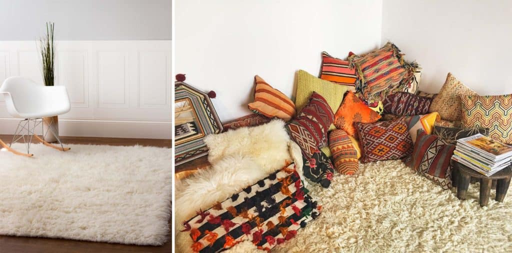 Rug and pillows