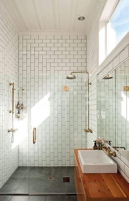 Mitered subway tile