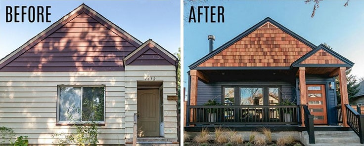 Before and after exterior