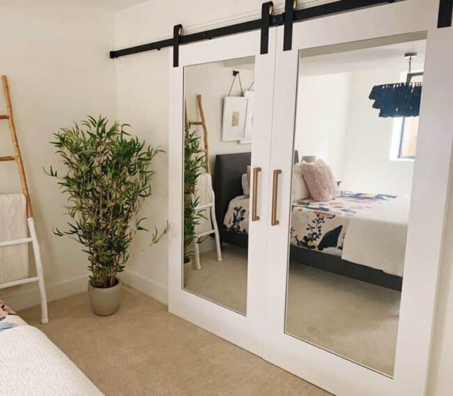Decorative Wooden Mirror Double Barn Door Decorative Wooden Mirror Double Barn Door